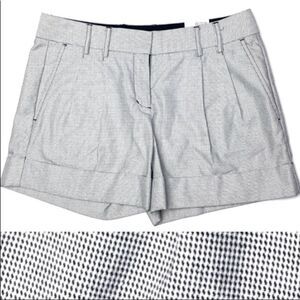 Express Editor Black and White Houndstooth Pleated Cuffed Shorts